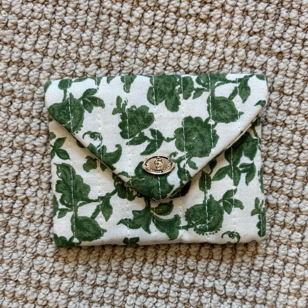 Sezane Cream Jewelry Box with Green Floral Pouch - Picture 2 of 7
